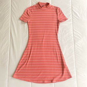 Forever 21 Pink Ribbed mock neck dress